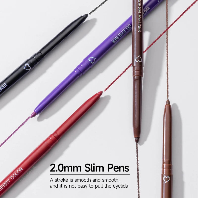 Delineador de ojos mate resistente al agua, de secado rápido, duradero, aplicación suave, perfecto para un maquillaje de ojos versátil, cosméticos de belleza.