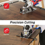 Geevorks Mini Circular Saw 4.8 Amp 4-1/2 Inch Compact Circular Saw 3700RPM Electric Circular Saws with Laser Cutting Guide