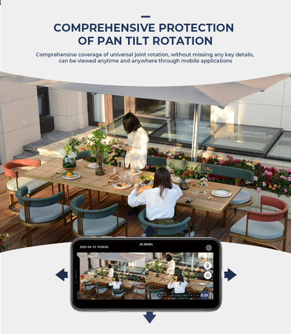 9MP PTZ Wifi Camera Three Lens Dual Screens Outdoor Surveillance CCTV Cameras Ai Human Detect Security IP Camera Auto Tracking