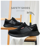 Breathable Men Work Shoes Summer Safety Shoes Lightweight Protective Sneakers Safety Steel Toe Shoes Men Puncture-Proof boots