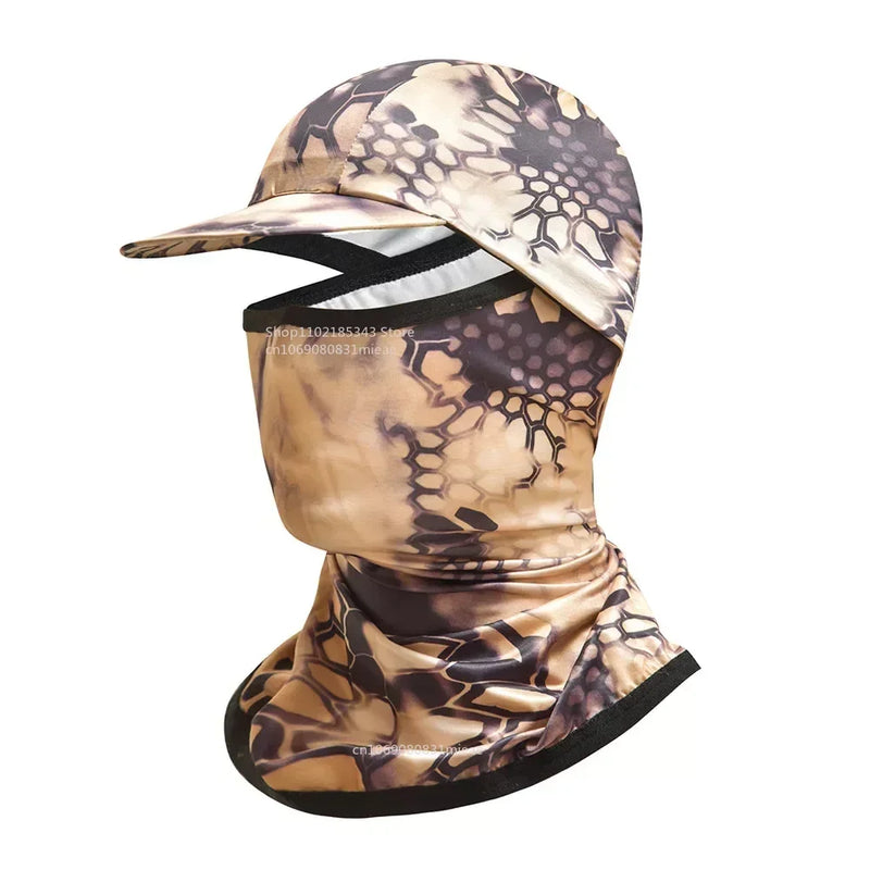 Gorro con capucha y protector solar para la cara, protección UV, de seda fría, para hombres y mujeres, ciclismo, escalada, correr, protector solar, capota de montar