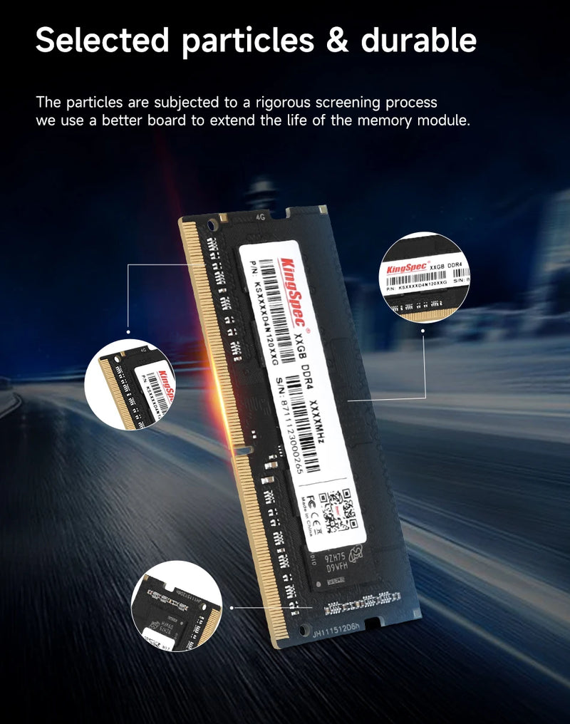KingSpec Memoria Ram DDR4 8GB 16GB 32GB 2666 3200 RAM for Laptop Notebook Memoria RAM DDR4 1.2V Laptop RAM