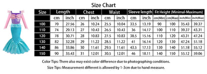 Children's mermaid cosplay costume girls' role play costume carnival Halloween birthday party costume summer princess dress
