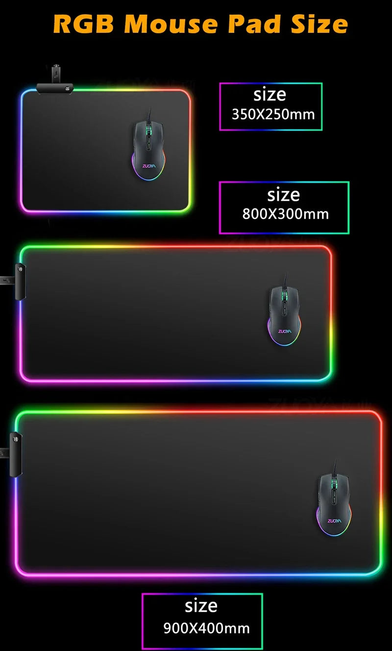 Alfombrilla de ratón luminosa Apex Legend, protector de escritorio, accesorio de anime, alfombrilla de ratón RGB, teclado, ordenador, gamer, mesa, alfombrilla retroiluminada para juegos
