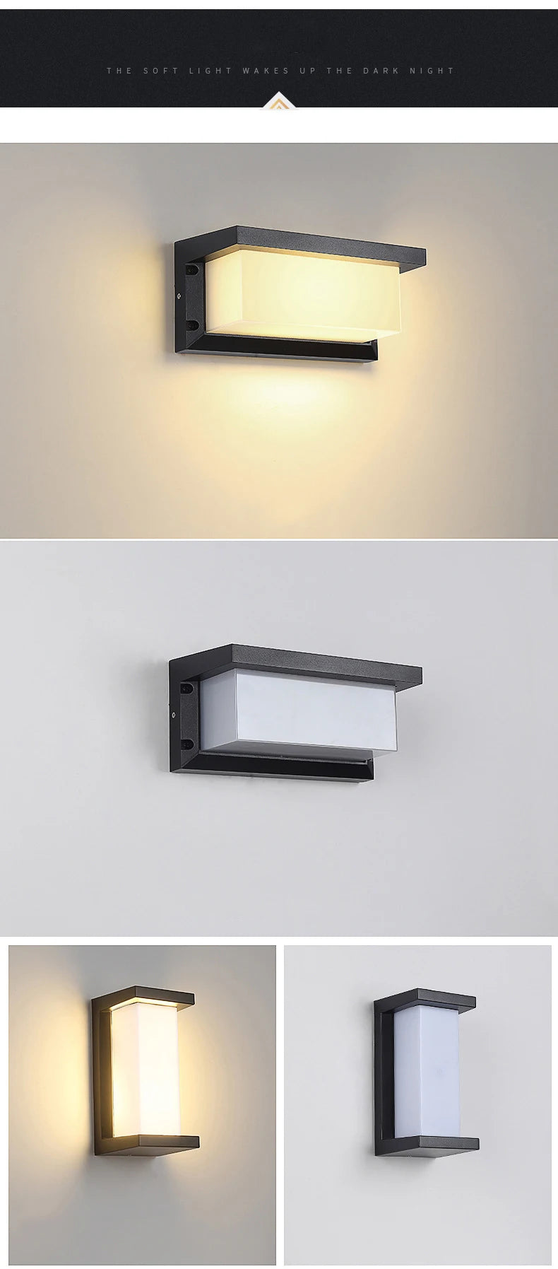 Led Outdoor Wall Light Waterproof IP65 Motion Sensor Led Outdoor Lighting Porch Lights Balcony Garden Lights Outdoor Wall Lamp