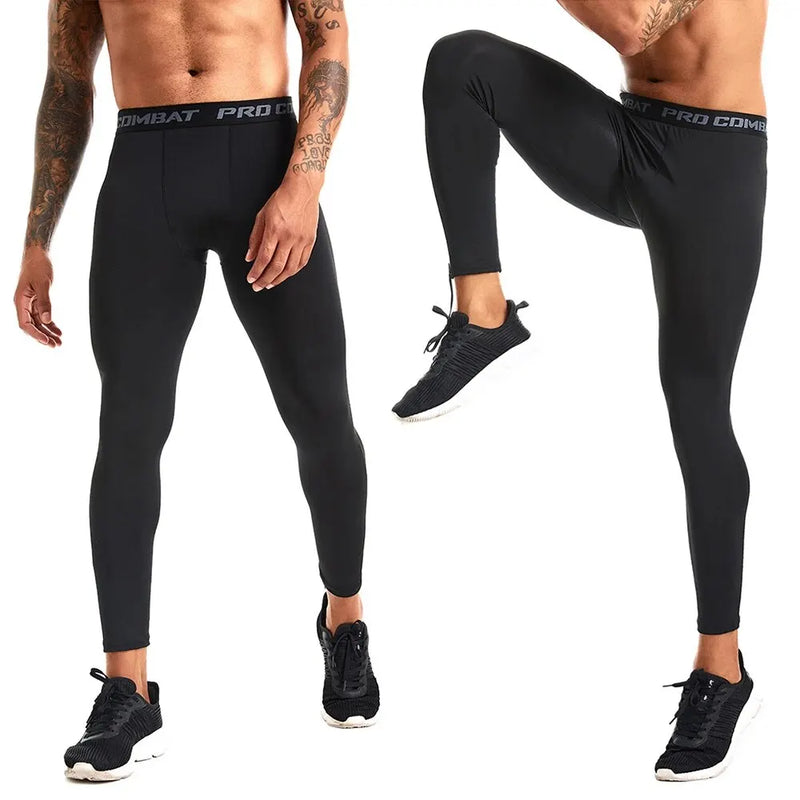 Mallas deportivas de compresión para hombre, para correr, gimnasio, fitness, entrenamiento, trotar, secado rápido