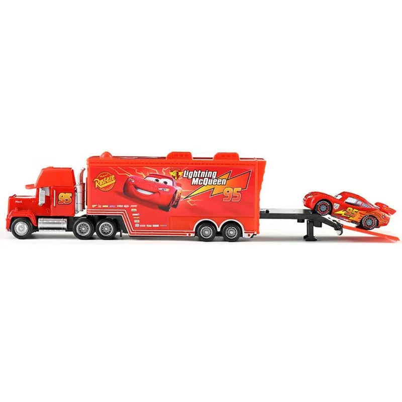 Disney Pixar Cars 2 3 Toys Lightning McQueen Truck Jackson Storm Uncle Mack 1:55 Diecast lorry trailer Model Child kids Gift