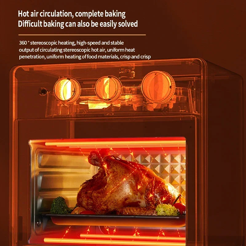 Smart air fryer oven 26L 13L Large Capacity Electric Air Fryers Visible Window Household Kitchen Deep Fryer without Oil EU 220V