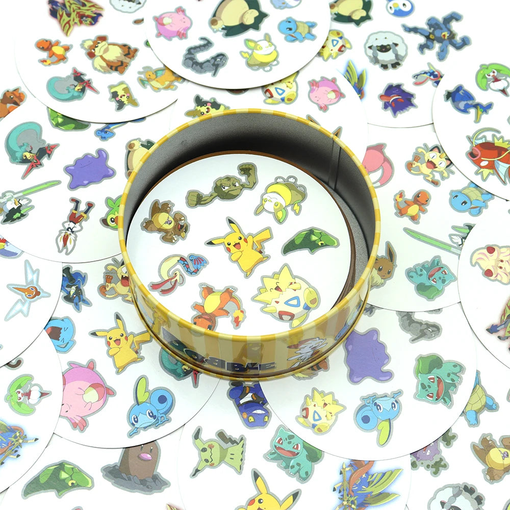 Spot It Cards Game Dobble Juego Pokemon Pikachu with Metal Box One Piece Doraemon Friends Party Jr Hip Board Game for Kids Gifts