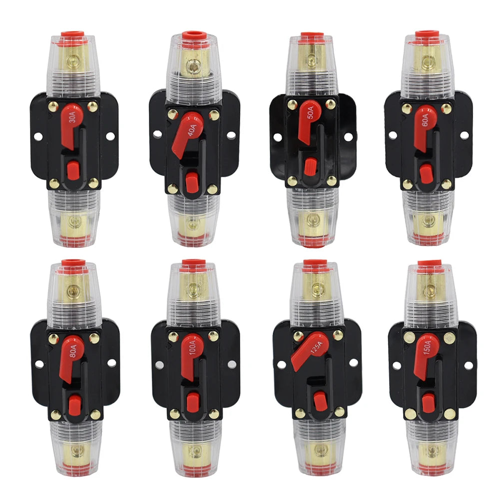 Suporte de fusível de proteção curta reajustável para carro e caminhão, disjuntor, 20A, 30A, 40A, 50A, 60A, 80A, 100A, 125A, 150A