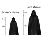 Halloween Death God Play Costume, Kids and Adults Horrible Skeleton Costume, Black Ghost Robe and Sickle, Enjoy Game Party