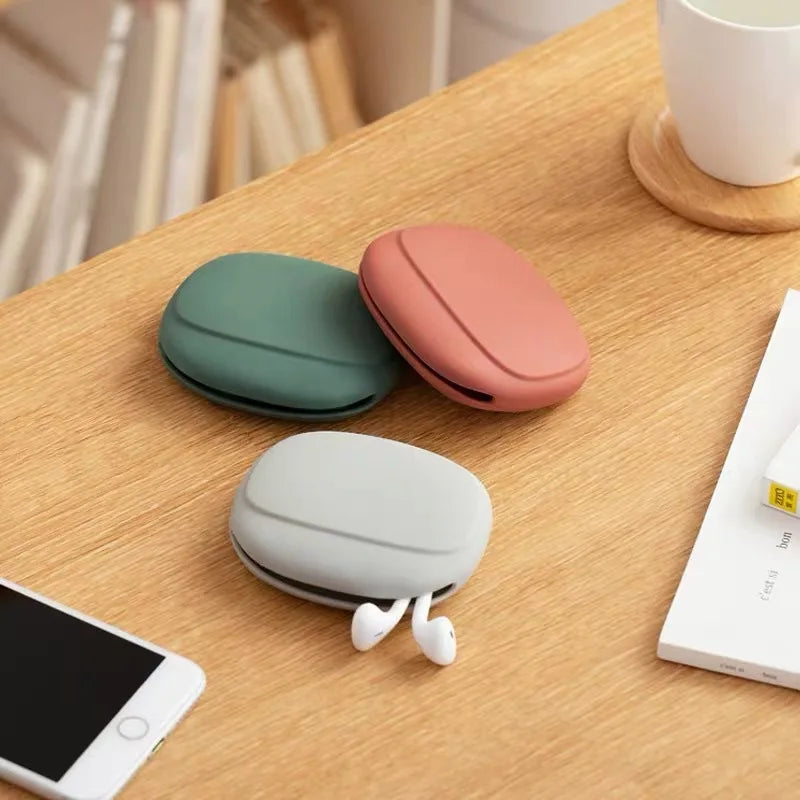 Portable Silicone Earphone Bag Key Data Cable Protection Case Mini Storage Box Multifunctional USB Cord Organizer Washable