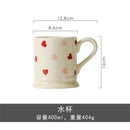 Heart-shaped Ceramic Dinnerware Set, Dinner Plate, Rice Salad Bowl, Coffee Mug, Japanese Love, Warm Gift for Valentine day