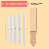 Blending Stumps and Tortillions Paper Art Blenders Sandpaper Pencil Sharpener Pointer for Artist Charcoal Sketch Drawing Tools