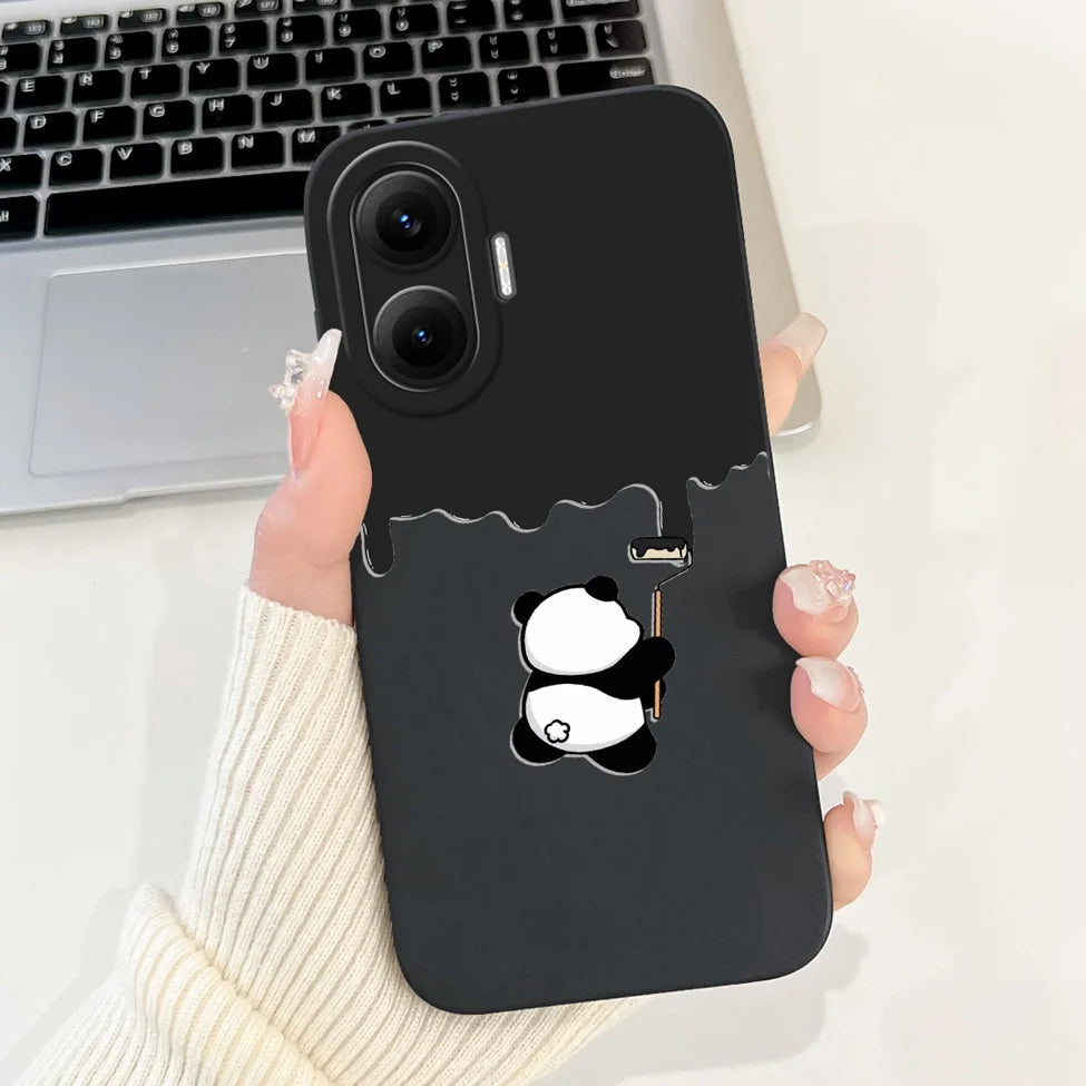 For Xiaomi Poco F7 Phone Cover For Redmi Turbo 4 Pro 5G Case Silicone Cute Cartoon Fashion Luxury Love Shockproof Bumper Funda