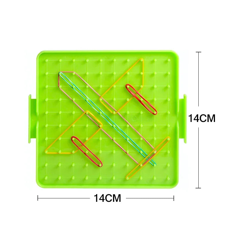 Montessori Baby Creative Toy Graphics Rubber Tie Nail Boards Childhood Geometry Education Preschool Kids Puzzle Game Toy 14cm