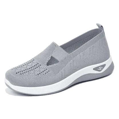 Sapatilhas de malha macia para mulheres, conforto respirável, calçados esportivos casuais, leves, ocas, sapatilhas de malha, verão