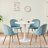 A Set of 4 Dining Chairs With Soft Velvet and Metal Legs, Suitable for Kitchen, Dining Room, Living Room, Lounge (Pink/Green/Blue)