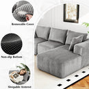118" Compressed Sofa for Living Room L Shaped Boneless Couch, Modular Sectional Sofa, Sofa Bed Memory Foam Couches with Chaise
