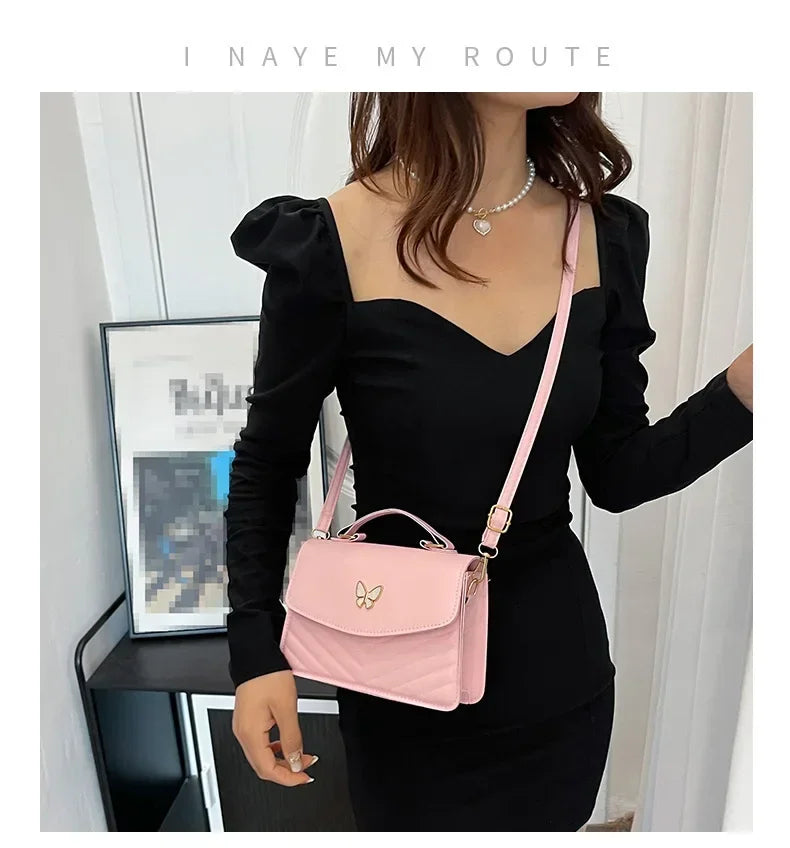 PU Versatile and Fashionable Portable Small Square Bag Single Shoulder Crossbody Bag Luxury Designer Handbag Women's Bags