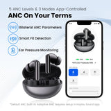 HAYLOU Flowbuds N55 Wireless Earbuds 54dB Adaptive ANC Bluetooth 6.0 LDAC Hi-Res Audio 6-Mic HD Call Earphones 40H Playback IPX5
