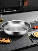 German Titanium Steel Frying Pan Uncoated Non Stick Pan Fish Scale Hammer Pattern Household Steak Frying Pan Kitchen Cookware