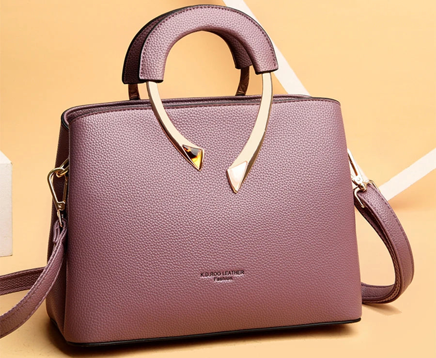 2026 New Style Crossbody Bag Medium Mom Bag Lychee Pattern Large Soft PU Zipper Closure Daily Use Fashionable Ladies Handbag Sac