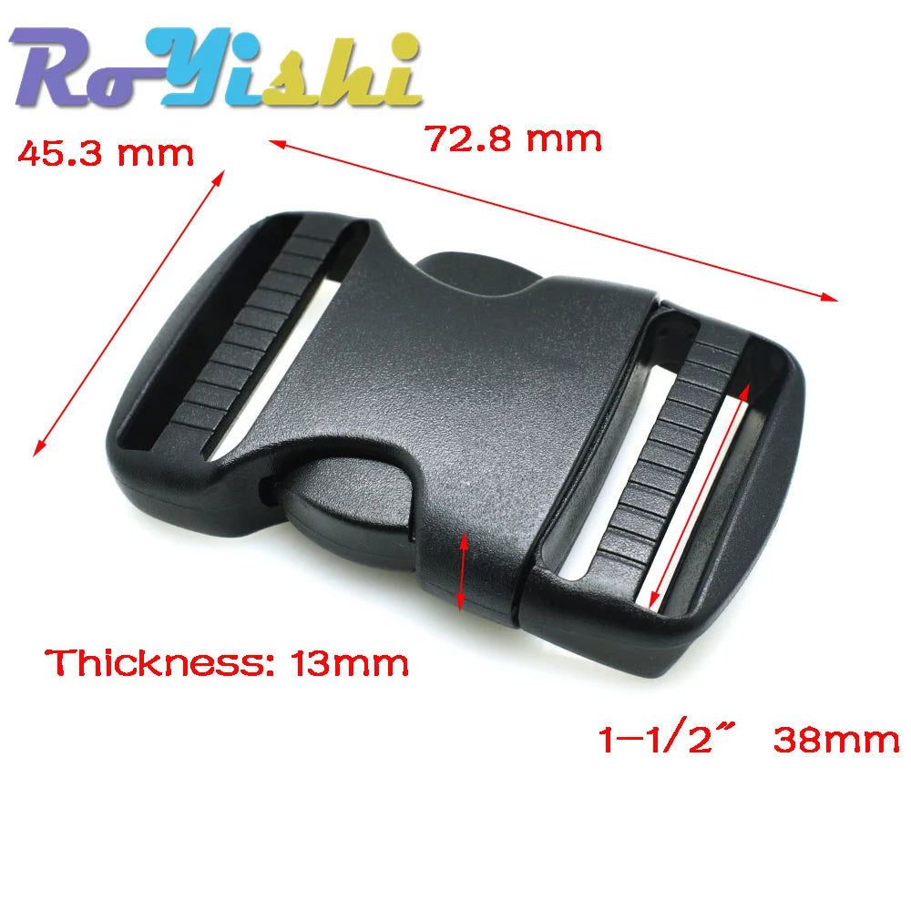 2 Pcs/Pack 20~50mm Plastic Hardware Dual Adjustable Side Release Buckles Molle Tatical Backpack Belt Bag Parts Strap Webbing