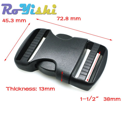 2 Pcs/Pack 20~50mm Plastic Hardware Dual Adjustable Side Release Buckles Molle Tatical Backpack Belt Bag Parts Strap Webbing