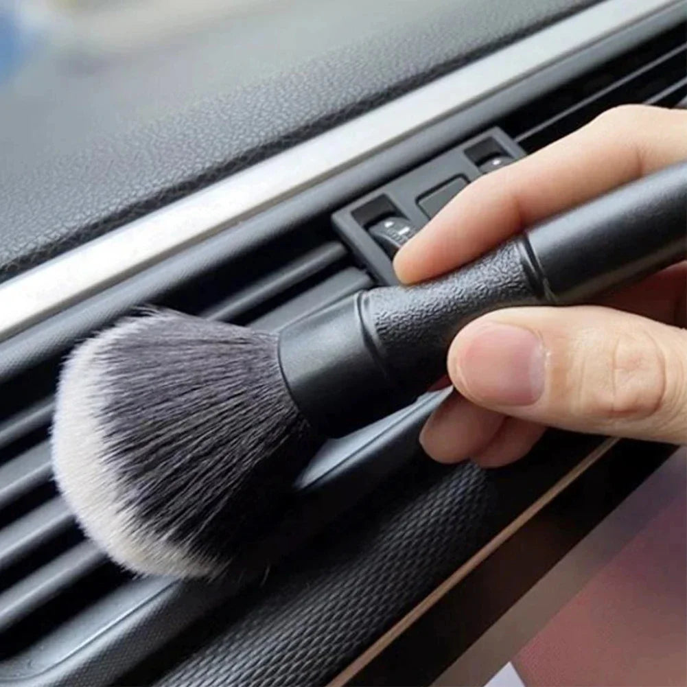 Juego de 3 cepillos para detalles interiores de automóviles, de lana sintética suave, para limpiar el panel de instrumentos y la salida del aire acondicionado.