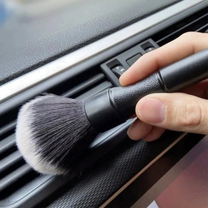 Juego de 3 cepillos para detalles interiores de automóviles, de lana sintética suave, para limpiar el panel de instrumentos y la salida del aire acondicionado.