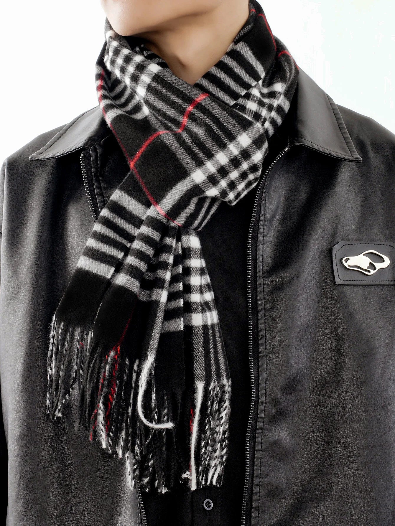 Bufanda tipo chal para hombre con tacto de cachemira cálido a cuadros de Edimburgo, bufanda a cuadros escoceses de estilo preppy