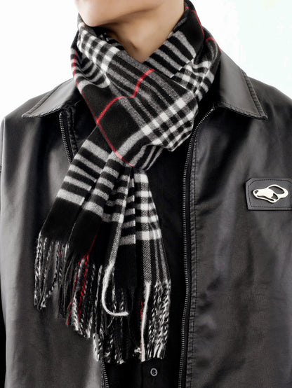 Edinburgh plaid warm cashmere feel men's scarf shawl preppy Scottish plaid scarf