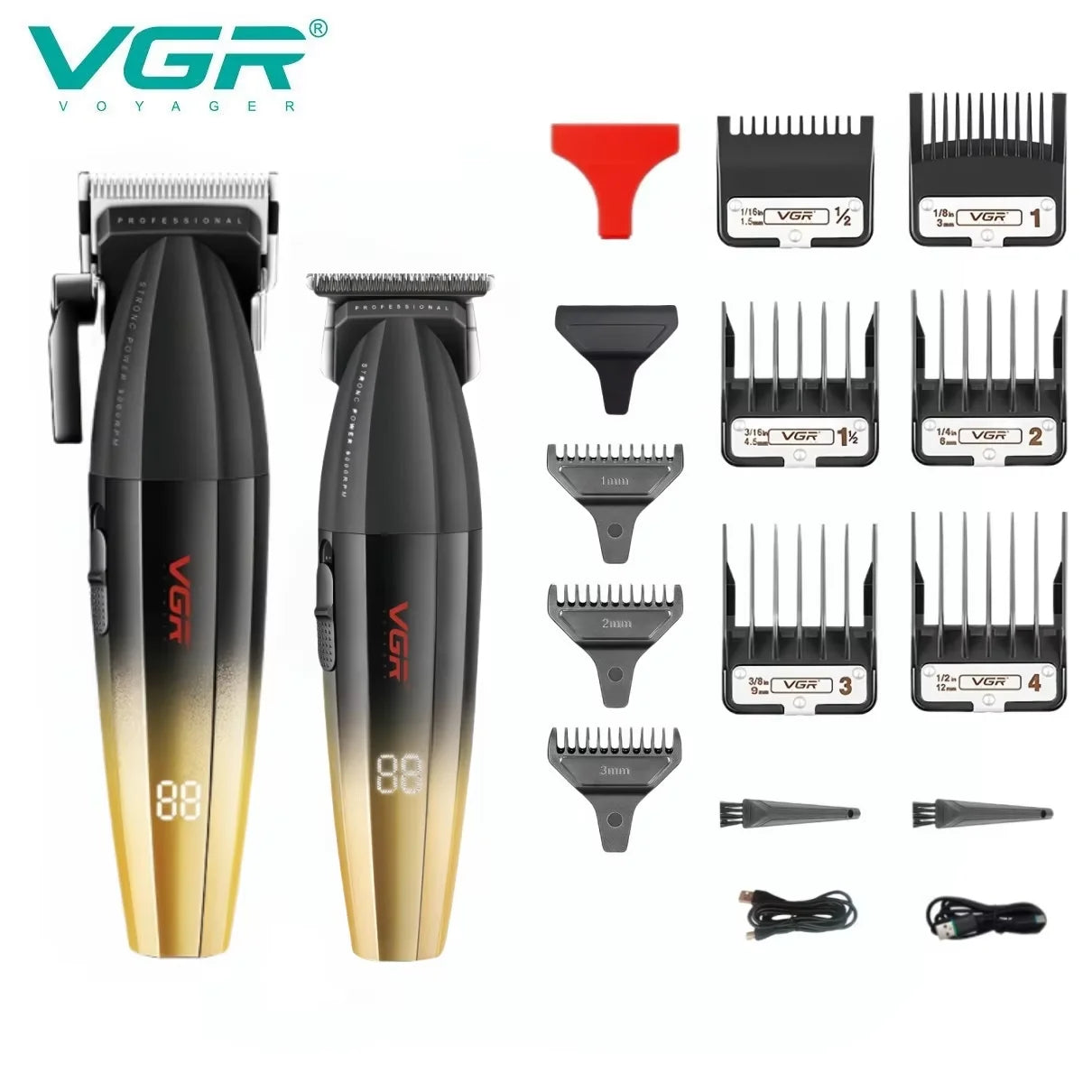 VGR Hair Trimmer Professional Barber Cordless Clipper Electric Hair Cutting Machine Metal Hair Trimmer for Men V-003 V-906 V-308
