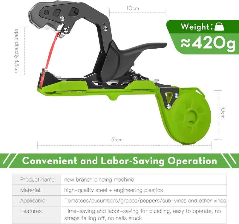Plant Tying Machine Plant Branch Hand Tying Binding Machine with Garden Vine Tying Tape Vineyard Tool Plant Tape Gun Garden Tool