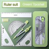 7-In-1 Multifunctional Compass Ruler Set Integrated High Aesthetic Drawing Office Tools for Primary Secondary School Stationery