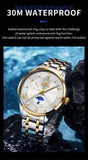 OLEVS 3638 Mens Watch Original Quartz Watch Stainless Steel Waterproof Luminous Large Dial Day Date Watches Luxury Men Box Reloj