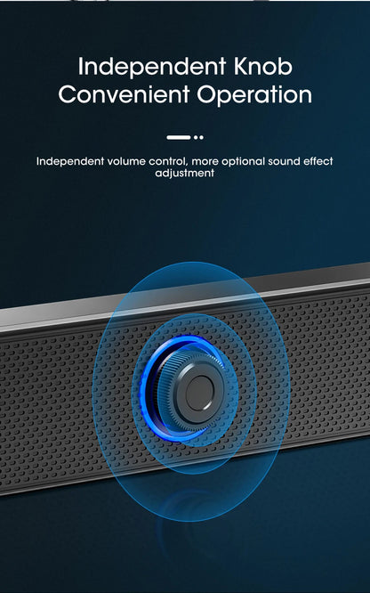 Barra de sonido para PC con cable e inalámbrica, altavoz Bluetooth, barra de sonido alimentada por USB para TV, PC, portátil, juegos, cine en casa, sistema de audio envolvente