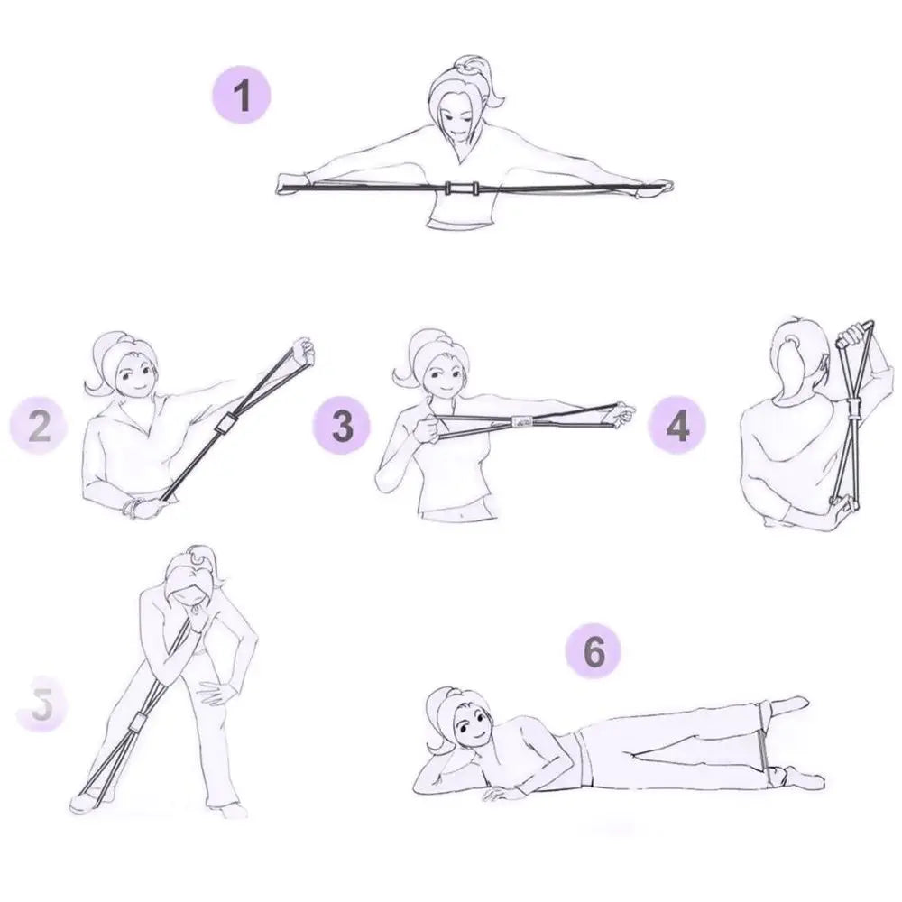 Bandas de resistencia de cuerda de yoga para mujeres, equipo de ejercicio elástico de fitness, práctica de estiramientos, hombros abiertos, espalda, gimnasio en casa