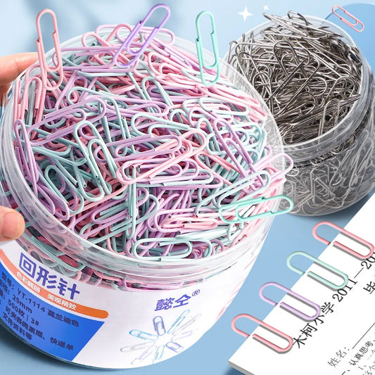 160-piece colored paper clips, office supplies, large paper clip, file bookmark, paper clip organizer, stainless steel stationery