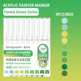 Languo 9pcs/box Soft Brush Acrylic Marker Pen Set, DIY Hand Drawn, Paint Art Markers pens, Student Graffiti Acrylic Paint Pens, M720