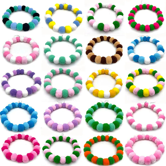 30 piezas de pajaritas para perro, collar con forma de bola de pelo y flores de arcoíris para perro y gato, accesorios de aseo para perros.
