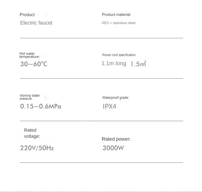 Electric Kitchen Water Heater Tap Instant Hot Water Faucet Heater Cold Heating Faucet Tankless Instantaneous Water Heater