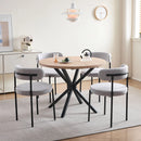 EGOONM 4Pcs Nordic Style Dining Chairs Upholstered Kitchen Chairs with Teddy Velvet Chair Home Desk Dining Room Kitchen Chairs