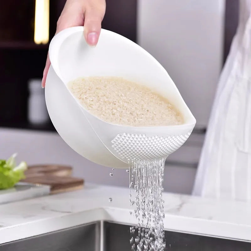 Rice Sieve Plastic Colander Kitchen Drain Basket with Handles Rice Bowl Strainer Basket Sink Drain Kitchen Tools