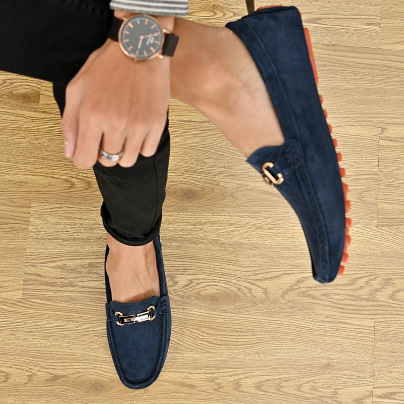 YRZL Loafers Men Big Size 48 Soft Driving Moccasins High Quality Flats Genuine Leather Shoes Men Slip-on Suede Loafers for Men