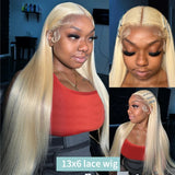 Blonde 613 13x6 Lace Frontal Wigs HD 613 Lace Front Human Hair Wigs For Women 40 Inch Long Straight Human Hair Wigs Can Be Dyed