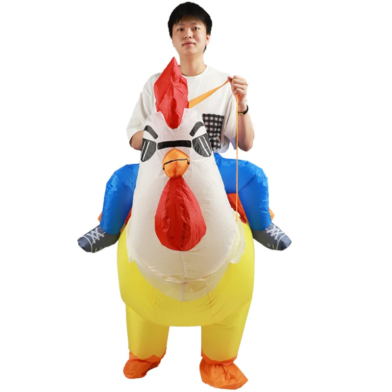 Adult Rooster Cosplay Inflatable Costume Kids Animal Anime Dress Suits Carnival Halloween Party Costumes for Men Women