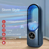 Portable USB Air Cooler Leafless Electric Fan 6 Speed Silent Timer Air Conditioner Cooling Fan Humidifier Conditioning Fan