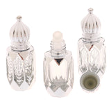 Mini Glass Roll on Bottle Hot Stamped Silver Rollerbal Essential Oil Container Blending Perfume Bottle Empty Essential OilBottle